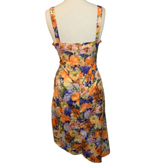 Cider Floral Sweetheart Event Asymmetric Dress - Picture 7 of 11